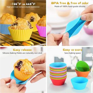 <b>Silicone</b> Round Muffin Cup Mould Kitchen Accessories for <b>Baking</b> Cake Tools - Product Image 3