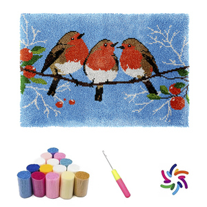 Kit de <span class=keywords><strong>tapisserie</strong></span> au crochet personnalisé pour grands oiseaux, kits de fabrication de tapis DIY pour adultes, vente en gros, revente, décoration intérieure - Product Image 1