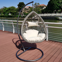 Chaise balançoire de patio intérieure et extérieure en rotin suspendu chaise œuf balançoire avec support meubles de jardin