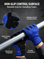 Gants de jardinage HAIYI, doigts entiers, antidérapants, sangle de poignet réglable, tissu respirant et durable, protection UV, cyclisme, gym, musculation