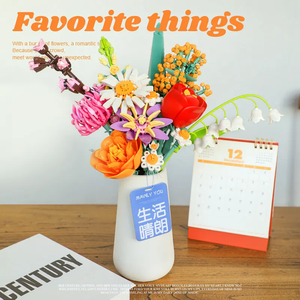 Feelo 2261 fragante <span class=keywords><strong>Mini</strong></span> DIY flor rompecabezas montaje ramo juego de bloques de construcción para juguetes de niños - Product Image 6