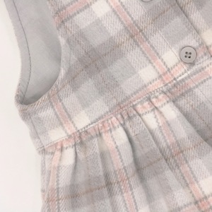 Alta calidad Chica Trajes casuales Falda a cuadros Niños Otoño Plaid Vestido de manga larga - Product Image 5