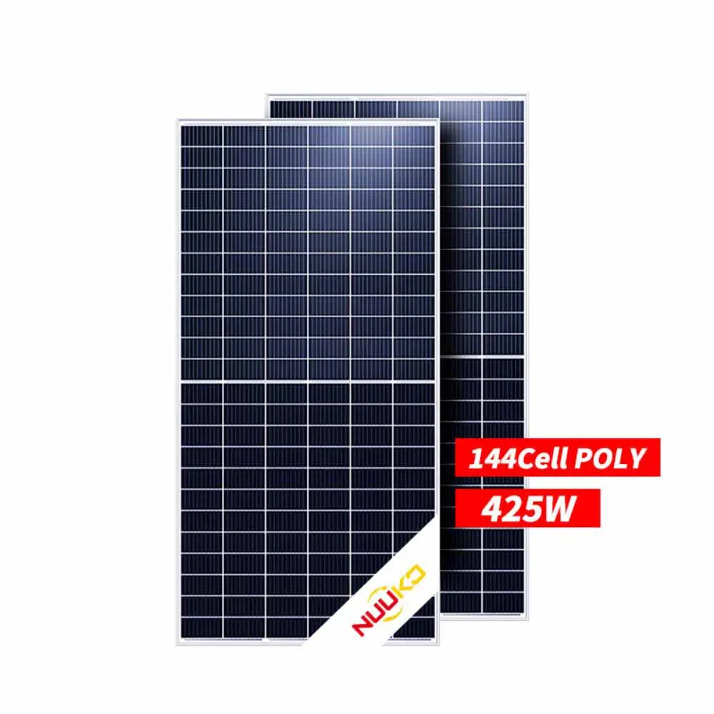 Nuuko Panel surya poli 400W 405W 410W, untuk sistem penyimpanan energi Solares Costos 166mm sistem tenaga surya Off Grid