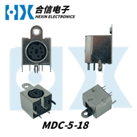 Connecteur DIN vertical mini MDC-5-18 HX Factory Direct, série MDC, prise femelle, connecteur circulaire à bornes.