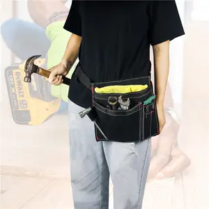 Portable Square Tool Belt Bag Multi-Pocket Adjustable Canvas Tools Waist Bag For Carpentering Gardening