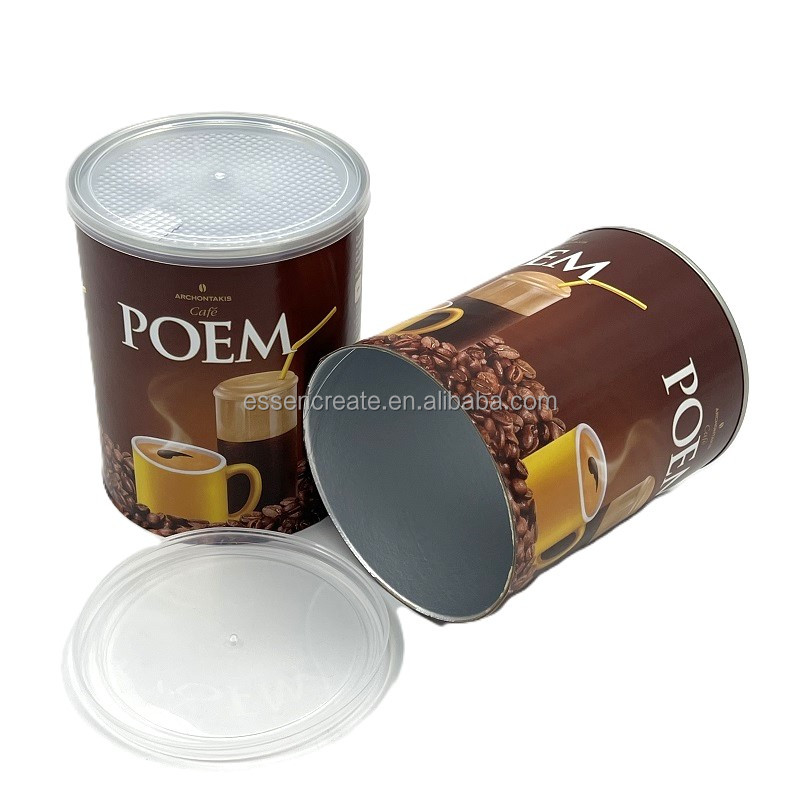 Wholesale Peel off Cans Food Grade Foil Lined Paper Tube Packaging for Coffee 250g Powder