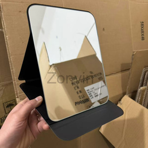 Zonyin Chất Lượng Cao Lớn PU Da Trang Điểm Đứng Gương Lớn Xách Tay Gấp Máy Tính Để Bàn Gương Mỹ Phẩm Với Biểu Tượng Tùy Chỉnh - Product Image 1