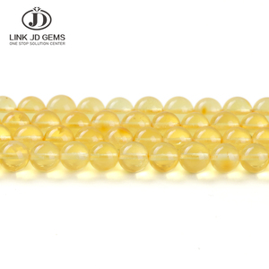 Perle di <span class=keywords><strong>Ambra</strong></span> Dorata Naturale Premium, Pietre Rotonde Traslucide Gialle Autentiche per Creazione di Gioielli Energetici Fai-da-Te - Product Image 6