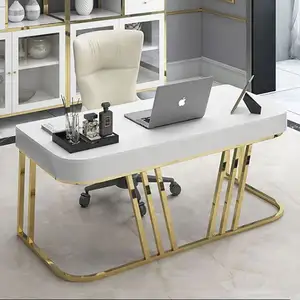 Toptan moda mermer kurulu masa bilgisayar basit Modern patron ofis başkan masası
