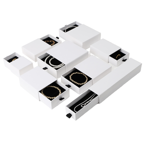 Caja de Joyería Deslizable de Papel para Almacenamiento, Estilo Nuevo, Personalizada al por Mayor, Color Rosa/Blanco, para Collares y Pendientes - Product Image 1