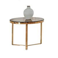 Offre Spéciale Promotionnel Moderne Design Élégant En Métal Doré Verre Rond En Marbre Tables D'appoint Table Basse Pour Meubles De salon