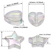 Offre Spéciale 100 pièces 9mm coeur breloques et 11mm étoile perles pour la fabrication de bijoux Bracelets colliers boucles d'oreilles porte-clés