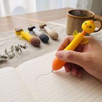 Bolígrafo retráctil promocional con logotipo personalizado, diseño de animalito, mini, corto.