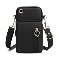 Mini sac bandoulière pour téléphone portable, portefeuille vertical, pochette à fermeture éclair pour poignet, étui pour téléphone