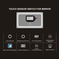 Merek Baru Tombol Tunggal Input 12V 60W Diskon Besar Led Cermin Sensor Sentuh Pintar dengan Jaminan Kualitas