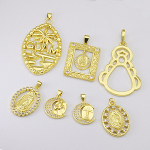 Colgantes <span class=keywords><strong>de</strong></span> latón chapado en oro <span class=keywords><strong>de</strong></span> 18 quilates HD491 <span class=keywords><strong>de</strong></span> Nuestra Señora <span class=keywords><strong>de</strong></span> <span class=keywords><strong>Guadalupe</strong></span> con incrustaciones <span class=keywords><strong>de</strong></span> circonitas, dijes <span class=keywords><strong>de</strong></span> <span class=keywords><strong>la</strong></span> <span class=keywords><strong>Virgen</strong></span> Marí<span class=keywords><strong>a</strong></span> para collares religiosos al por mayor - Product Image 1