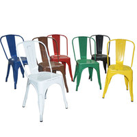 Chaise empilable industrielle en fer, couleur noir, pour Bar et café, fabrication chinoise