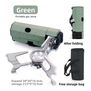 เตาแก๊สพกพาสำหรับตั้งแคมป์ เดินป่า ปิกนิก ทำจากสแตนเลส น้ำหนักเบา พับได้ ป้องกันลม ดีไซน์เรียบง่าย - Product Image 5