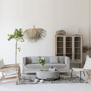 Conjunto de muebles minimalistas del Mediterráneo, sofá moderno, silla, sala de estar, cama - Product Image 1