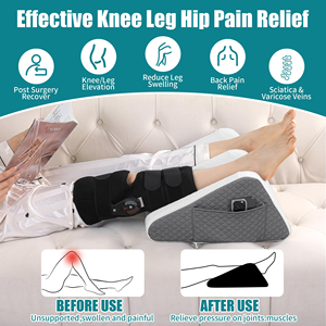 Almohada ergonómica triangular blanca para <span class=keywords><strong>rodilla</strong></span> postoperatoria, almohadas <span class=keywords><strong>de</strong></span> elevación y posicionamiento <span class=keywords><strong>de</strong></span> piernas con funda extraíble - Product Image 1