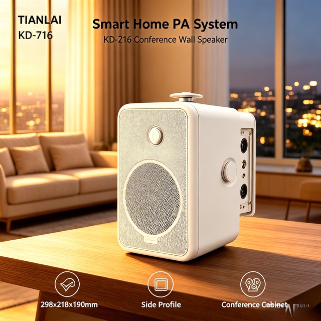 KD-716 6.5 Inch Constant Voltage Wall Speaker 30-40W 70-110V PA System Indoor Outdoor Wall Mount Loudspeaker