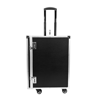 Valise de présentation de bijoux de luxe sur mesure, grande taille, professionnelle, en aluminium, avec doublure en velours, 4 roues pivotantes