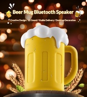 Speaker Bluetooth CJH Bentuk Cangkir Bir Baru, Mini Portabel Nirkabel dengan Subwoofer dan Model Botol Bir Gzgs