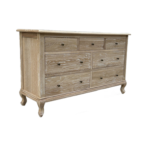 Sg310 צרפתי בסגנון עתיק עץ אלון מלא ארון אחסון החזה 7 מגירות לסלון חדר אוכל - Product Image 2