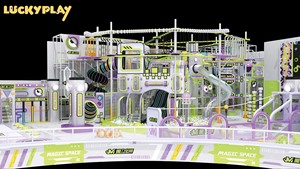 Parque de Aventuras Infantil de Madera con Toboganes y Tirolina - Luckyplay, Equipo de Parque de Diversiones Interior para Centros Comerciales y Zonas de Juego - Product Image 3