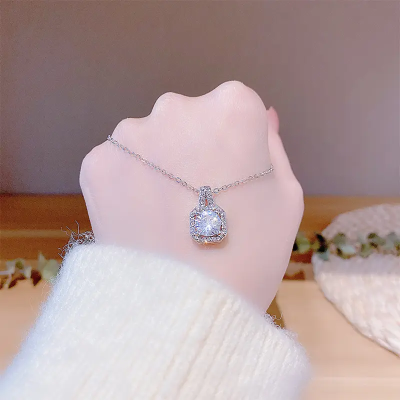 DAIHE mode corée cuivre cristal strass Zircon pendentif collier clavicule chaîne