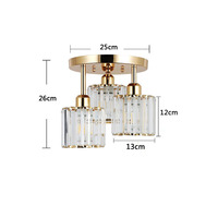 Nouvelles lampes de plafond en cristal de verre LED de luxe K9 dorées pour la décoration de la maison, salon