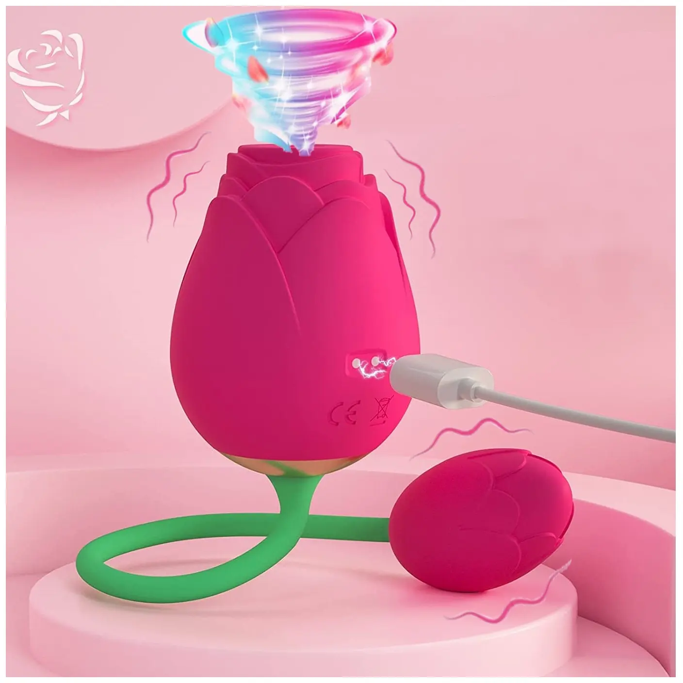 XIAER rose vibratore lingua massaggiatore giocattoli adulti del sesso 2 in 1 a forma di sesso anale coppie negozio di uova giocattolo del sesso il vibratore a forma di rosa