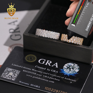 새로운 디자인 아이스 아웃 골드 도금 힙합 반지 925 스털링 실버 남성용 완전 Moissanite 맞춤 반지 - Product Image 4
