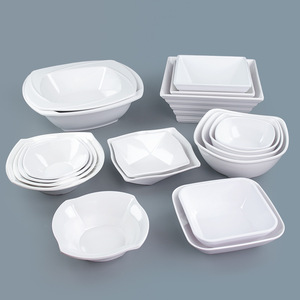 Bol commercial en mélamine pour plats froids, bol pour plats chauds et froids, bol carré pour riz et viande braisée, bol imitation porcelaine pour mélanger - Product Image 1