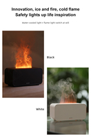 Mini Diffuseur de Flamme Intelligent de Bureau Silencieux pour la Maison, Humidificateur Intelligent à Effet Flamme de Simulation Sept Couleurs avec Ajout d'Huiles Essentielles