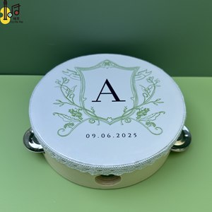 Tamburello 6 pollici personalizzato personalizzato tamburello festa di nozze chiesa bomboniera tamburo giocattolo prezzo matrimonio tamburello - Product Image 2