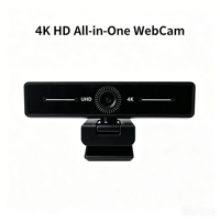 Webcam USB/type-C 4K 30FPS Plug & Play avec prise de son intelligent à longue portée pour les appels vidéo, l'enseignement en ligne, les diffusions en direct et les réunions