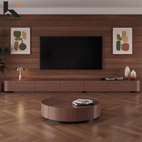 Meuble TV élégant de style mid-century moderne en bois, meuble TV vintage pour intérieurs de luxe