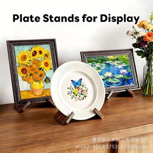 Wooden Recipe <b>Rack</b> Bookshelf Desktop Record Display Stand Minimalist Style Multi Use Holder For Books Vinyl <b>Plates</b> - Product Image 5