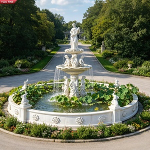 YOUFINE <strong>Large</strong> White Marble Fountain Hand Carved Figure <strong>Water</strong> <strong>Feature</strong> <strong>for</strong> Mansion <strong>Garden</strong> and Driveway Decoration - Product Image 2