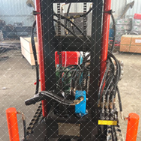 Mini machine diesel de forage de puits d'eau avec boîte de vitesses et pompe 200m petit châssis de chenille de forage pour creuser des puits d'eau
