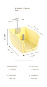 Durável PP & Plástico Grande Capacidade Aberta Pet Dog & Cat <span class=keywords><strong>Litter</strong></span> <span class=keywords><strong>Box</strong></span> 20L Acessório Semi-Fechado Redondo com Fácil Característica de Limpeza - Product Image 3