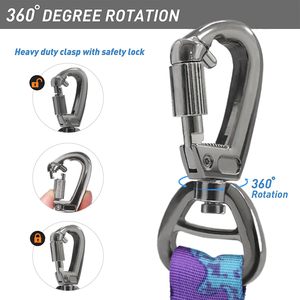 Guinzaglio per Cani 4-in-1 con Ammortizzatore, Anti-Trazione, Doppia Impugnatura, Nylon Resistente, Stampa di Lusso, per Addestramento e Auto - Product Image 6