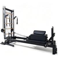 Machine de Pilates Reformer professionnelle en aluminium noir avec tour spirale pour équipement de gym, ensemble complet de Reformer Pilates, équipement de yoga