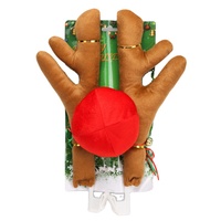 O kit vermelho de fantasia de carro de rena, kit natal de carro para decoração de férias