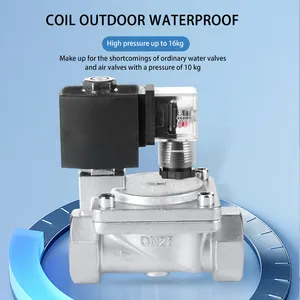 High-flow 304 Stainless Steel Normally Closed Manual Automatic Dual-purpose High-pressure Solenoid Valve For Water And Gas