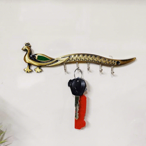 Vintage Metal Peacock <b>Wall</b> Hook <b>Key</b> <b>Holder</b> with 5 Hooks Animal Pattern Decorative Storage Rack <b>for</b> <b>Keys</b> and Sundries - Product Image 1