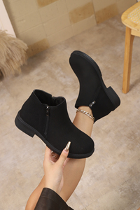 Stivaletti grigi da <span class=keywords><strong>donna</strong></span> con tacco basso alla moda stivali corti comodi Casual alla moda - Product Image 4