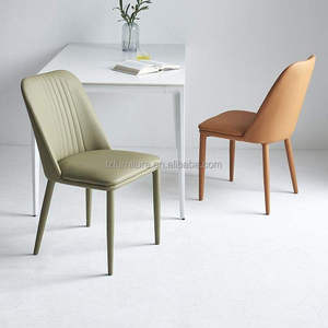 OEM/ODM Factory Customized Eco-Friendly High-Density Faux Leather Dining <b>Chairs</b> Comfortable <b>Padded</b> Luxury Modern Home Furniture - Product Image 4