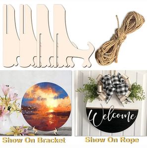 Hot Selling unvollendete Kiefernholz Wand schilder runde Form hängende Funktion für Tür dekoration und DIY - Product Image 5